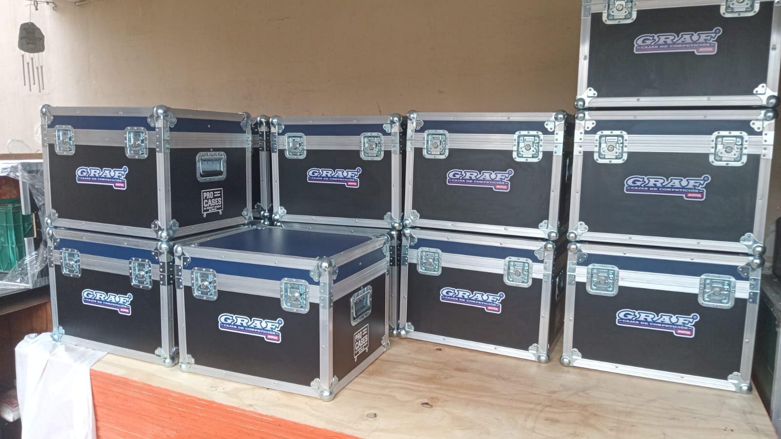 Lote de cases para automovilismo GRAF TC2000 fabricados por Pro Cases